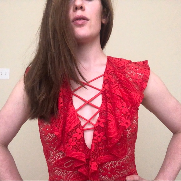 RED HOT DRESS! small lace tight 🔥 - Picture 8 of 11